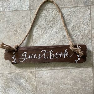 Guestbook sign hand painted